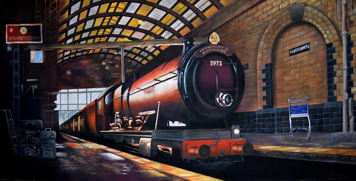 1232x628 Harry Potter Backdrops For Theme Parties - Hogwarts Express Painting
