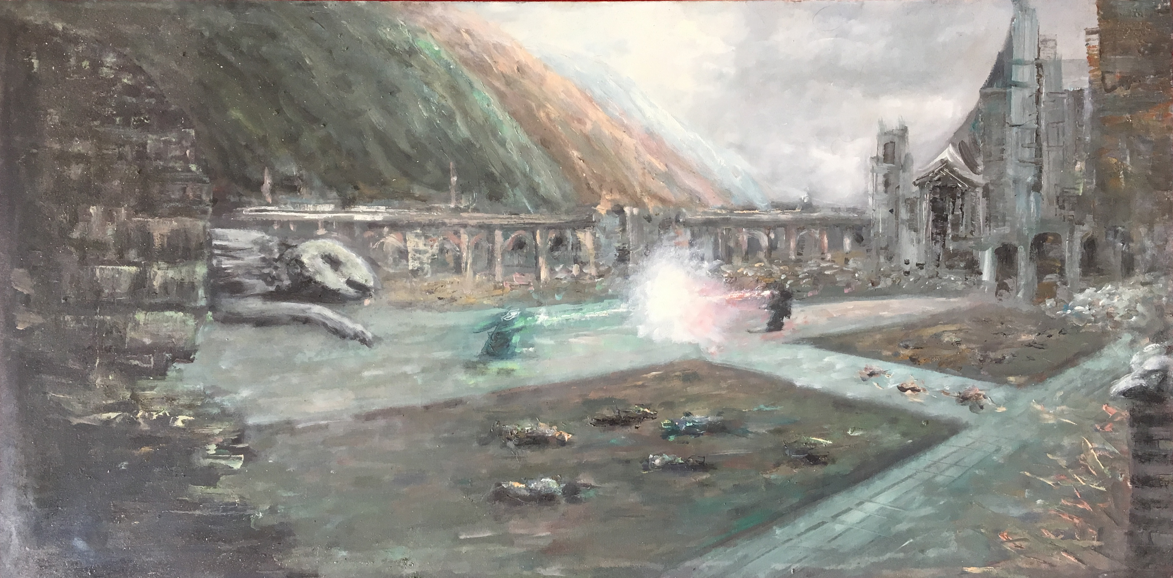 3821x1885 Harry Potter Oil Painting By Me. - Hogwarts Express Painting