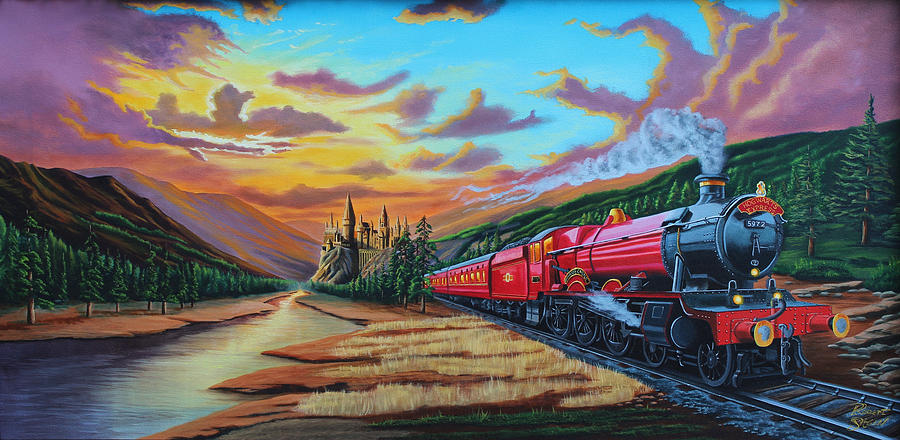900x440 Hogwarts Express Painting By Robert Steen - Hogwarts Express Painting
