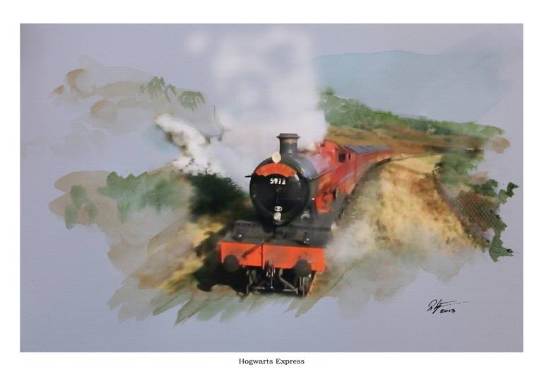 770x540 Saatchi Art Hogwarts Express New Media By Roger Lighterness - Hogwarts Express Painting