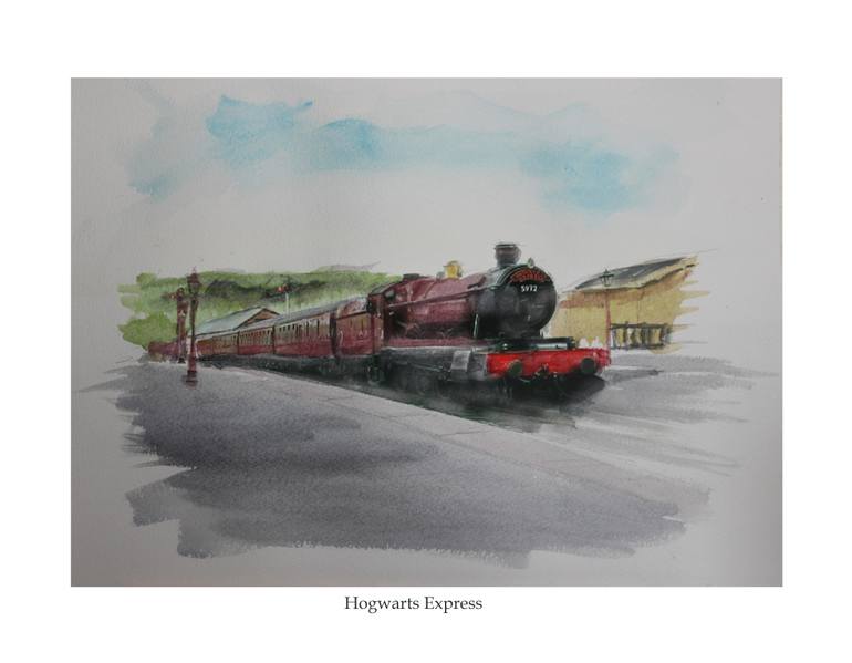 770x599 Saatchi Art Hogwarts Express Painting By Roger Lighterness - Hogwarts Express Painting