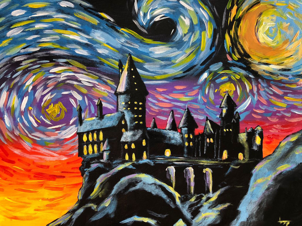1280x959 Paint Amp Wine) Learn About Hogwarts Theme Painting - Hogwarts Painting