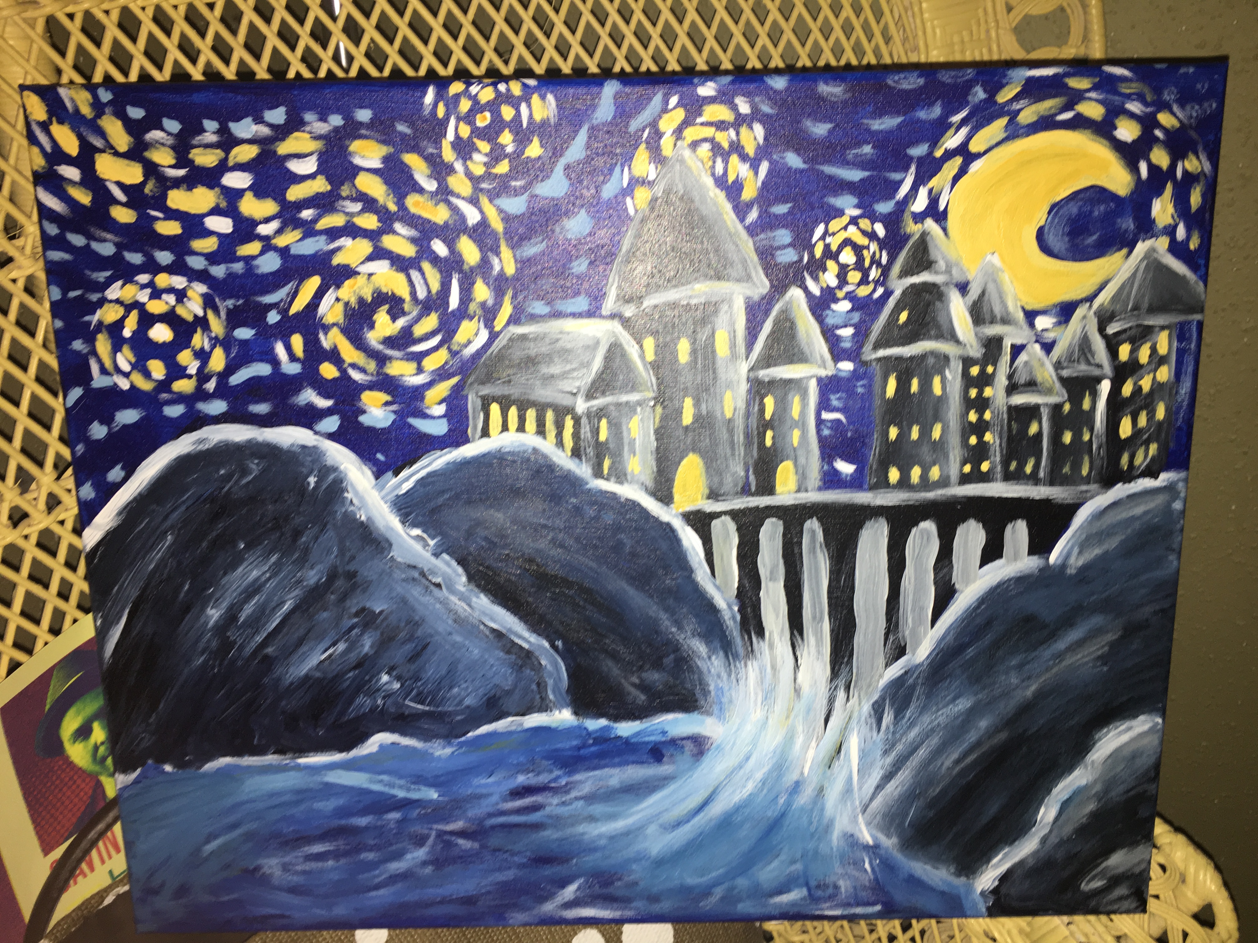 4032x3024 I Painted Hogwarts Starry Night!! - Hogwarts Starry Night Painting