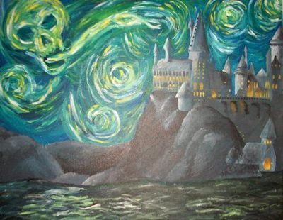400x310 Hp - Hogwarts Starry Night Painting