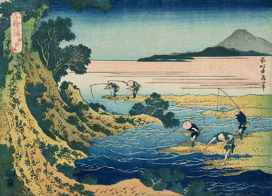 900x650 Fly Fishing Painting By Katsushika Hokusai - Hokusai Painting