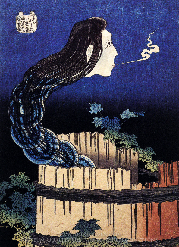 594x820 Reproduction Painting Katsushika Hokusai A Woman Ghost Appeared - Hokusai Painting