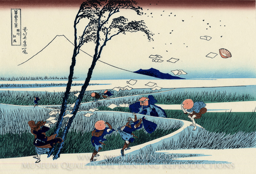 820x557 Reproduction Painting Katsushika Hokusai Ejiri In The Suruga - Hokusai Painting