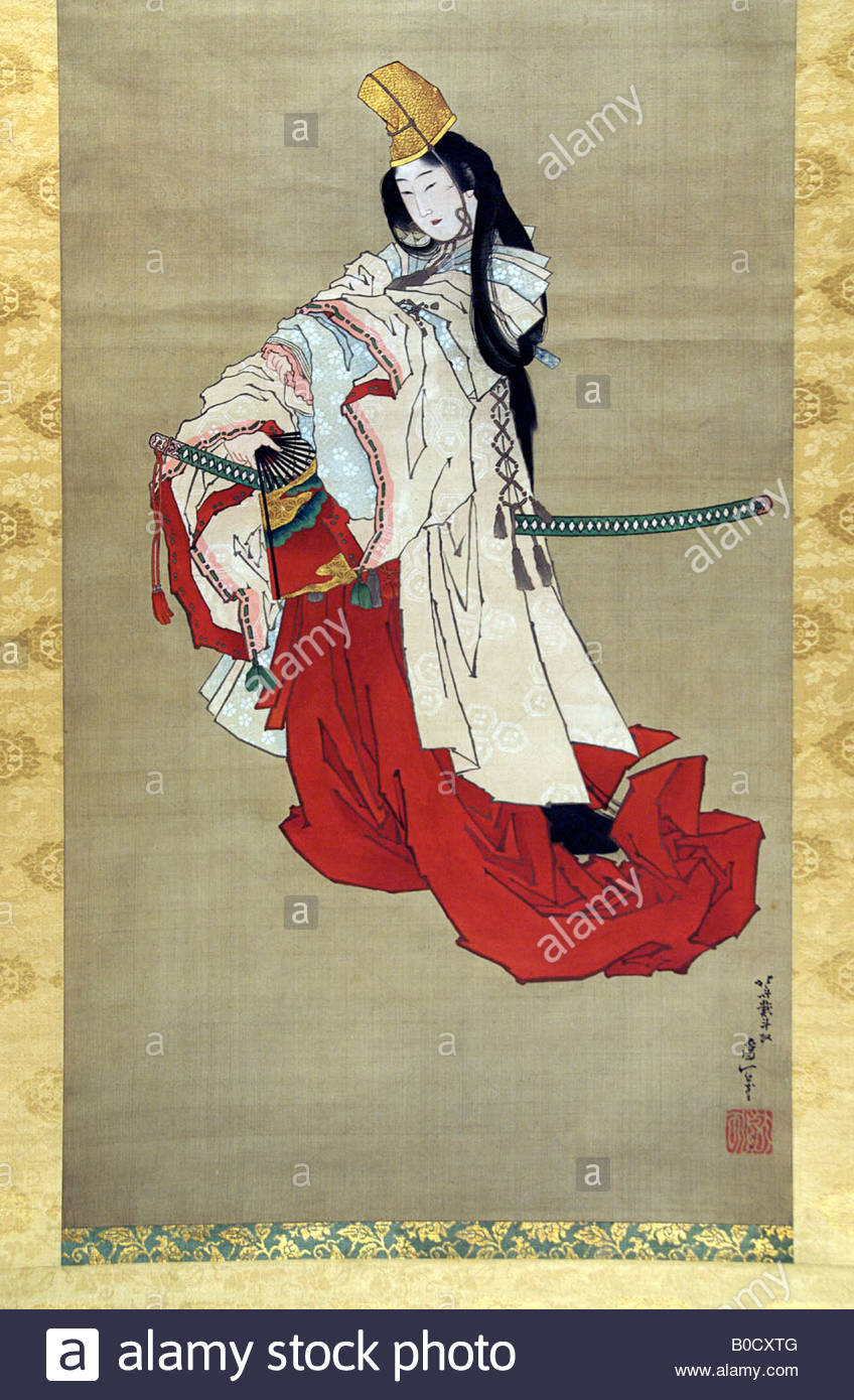 848x1390 Shirabyoshi, Heian Court Performer. Painting On Silk By Katsushika - Hokusai Painting
