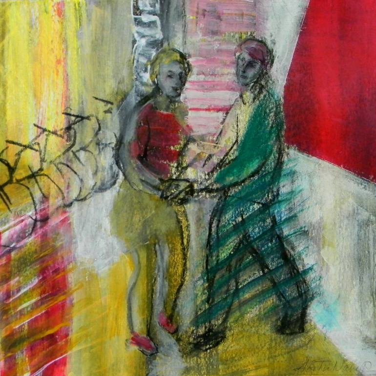 770x770 Saatchi Art Holding Hands Painting By Amalya Nane Tumanian - Holding Hands Painting