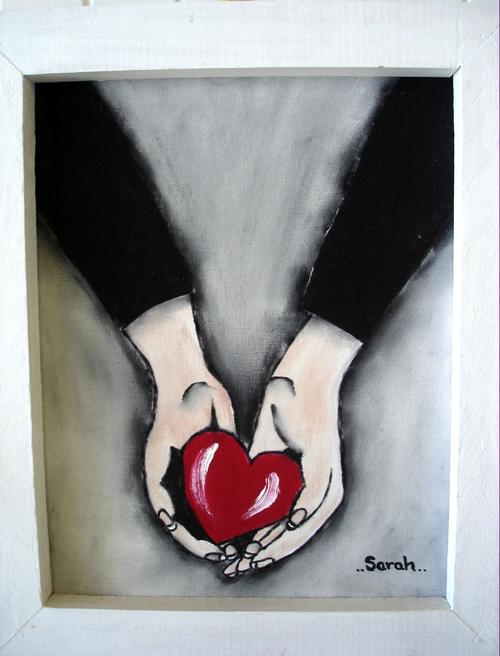 500x656 Acrylics - Holding Hands Painting