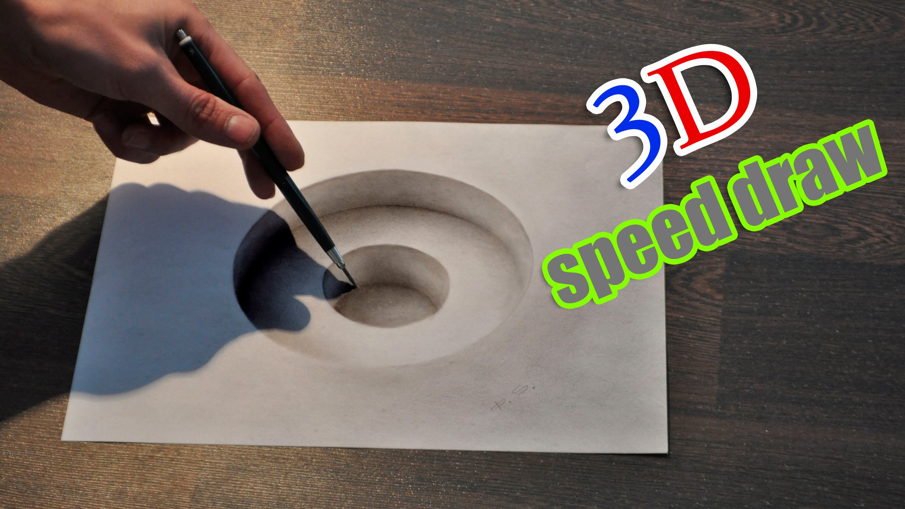3000x1688 Drawing 3d Hole Illusion Anamorphic Painting - Hole Painting
