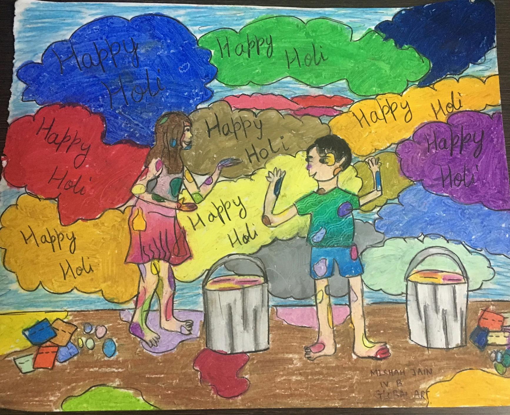 1734x1414 Holi Painting Contest Bloombrite - Holi Painting