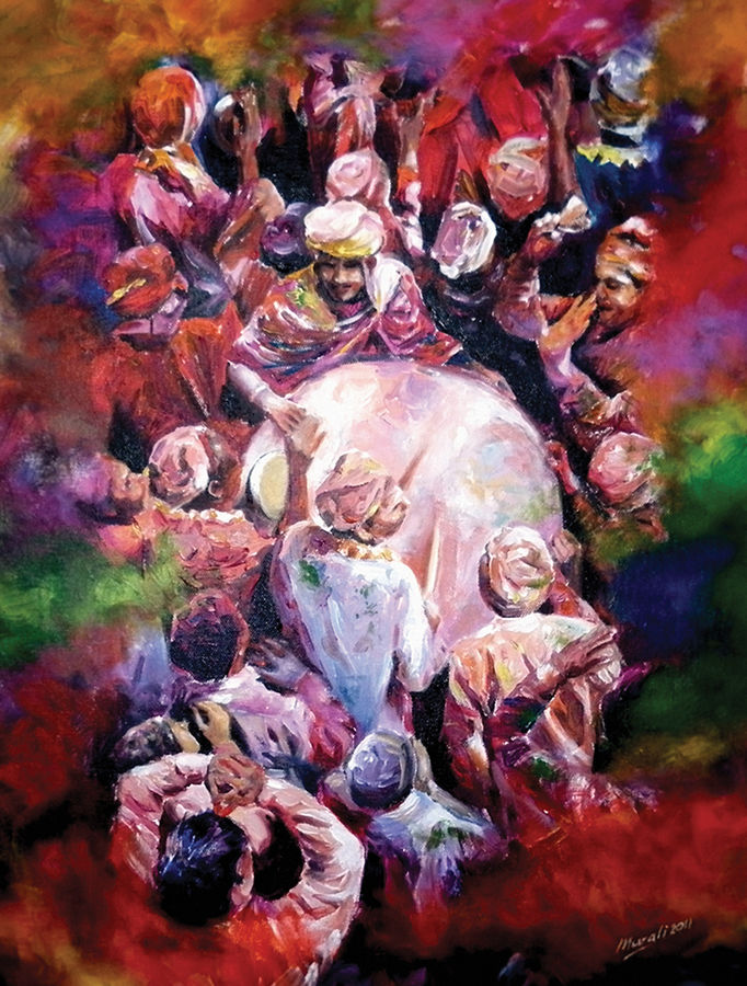 682x900 Holi Painting By Artist Muralidhar Suvarna - Holi Painting