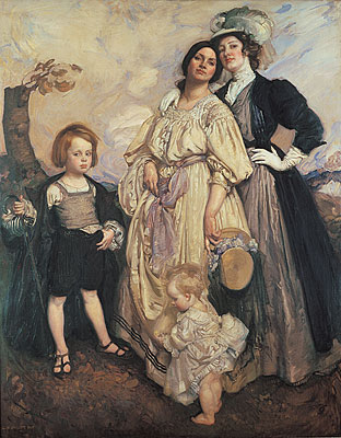 312x400 George.w.lambert Retrospectiveheroes And Icons George Lambert - Holiday In Essex Painting