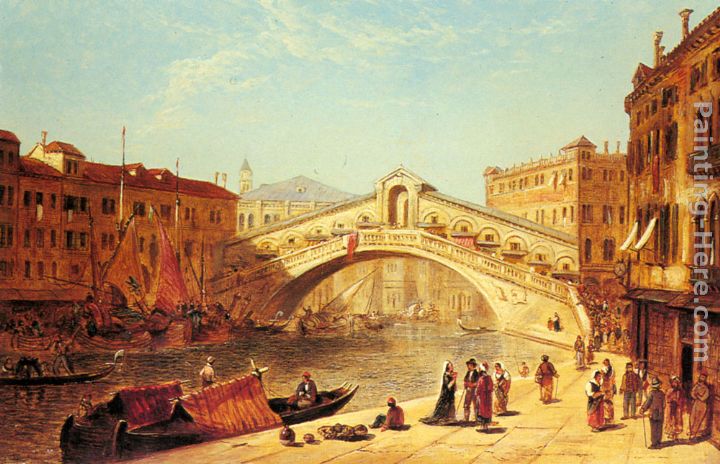 720x464 James Holland A View Of The Rialto Bridge, Venice Painting Anysize - Holland Painting