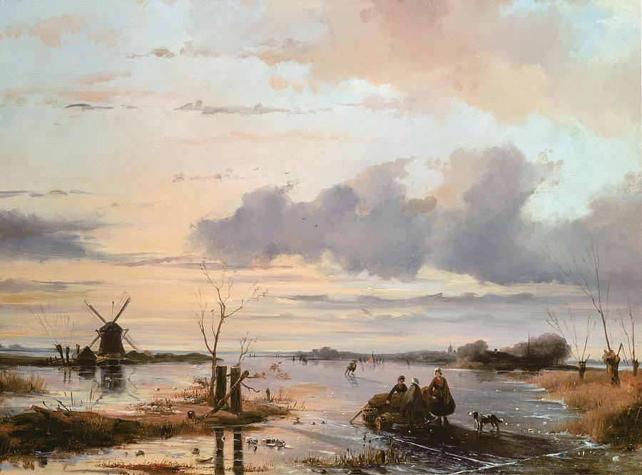 900x666 Late Winter In Holland Painting By Nicholas Jan Roosenboom - Holland Painting