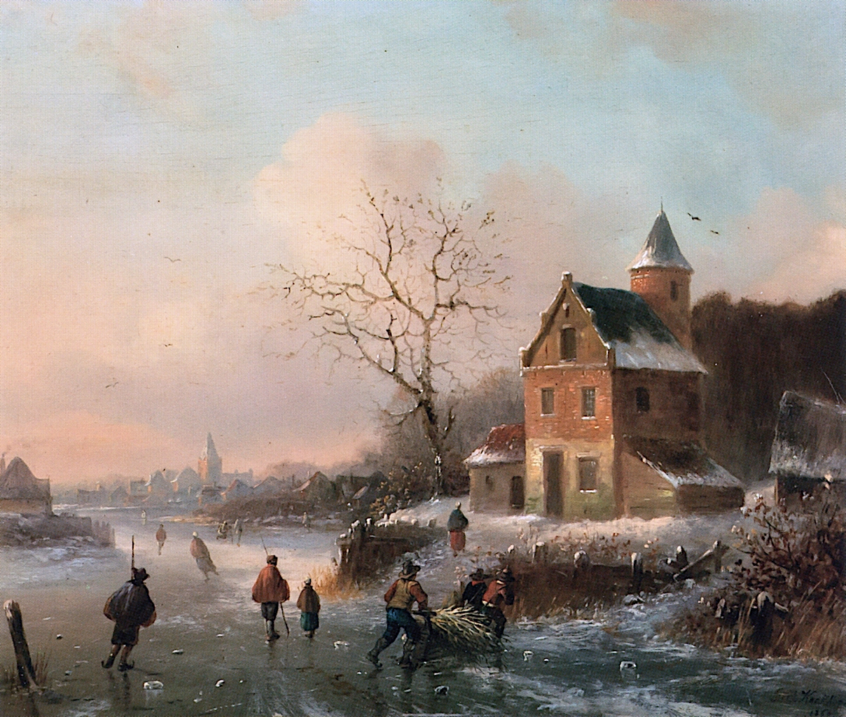 1208x1024 Winter In Holland Painting Barend Cornelis Koekkoek Oil Paintings - Holland Painting