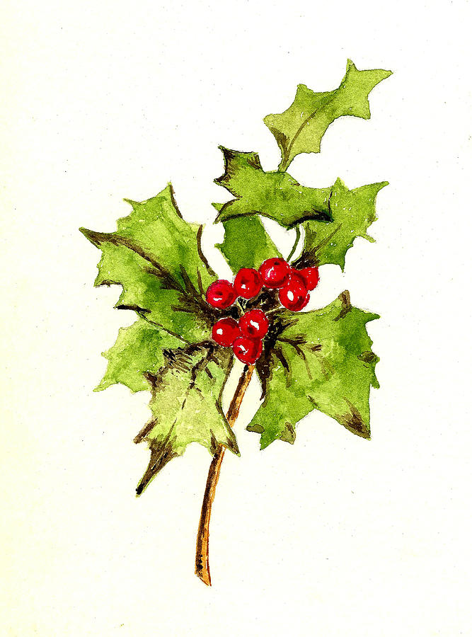 667x900 Christmas Holly Painting By Michael Vigliotti - Holly Painting