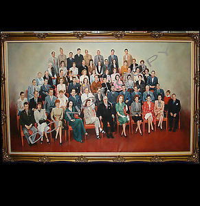 291x300 1943 Mgm Movie Stars Hollywood Original Oil Canvas Painting - Hollywood Painting