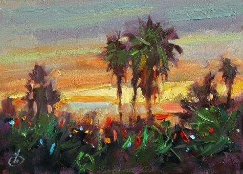 475x340 Los Angeles, Large Oil Painting By Tom Brown Original Art Painting - Hollywood Painting