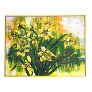 300x300 Large Mid Century Hollywood Regency Floral Painting By C - Hollywood Painting