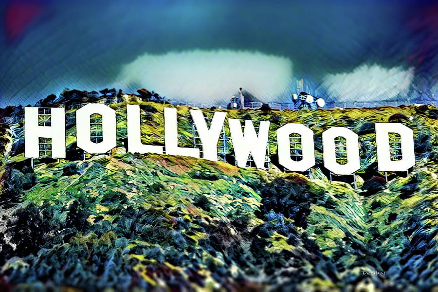 900x600 Hollywood Sign Painting By Russ Harris - Hollywood Sign Painting
