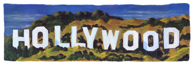 640x218 Hollywood Sign By Larry Fina - Hollywood Sign Painting