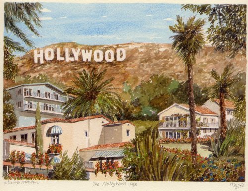 500x385 Los Angeles - Hollywood Sign Painting
