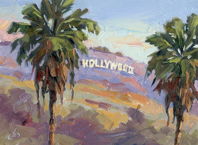 400x293 Tom Brown Fine Art The Famous Hollywood Sign, Daily Painting - Hollywood Sign Painting