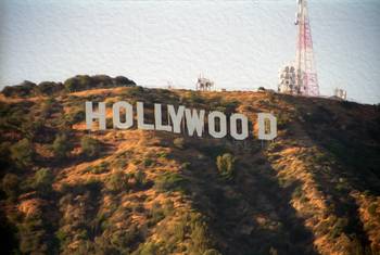 350x235 Hollywood Sign Oil Painting By Michael Hall - Hollywood Sign Painting
