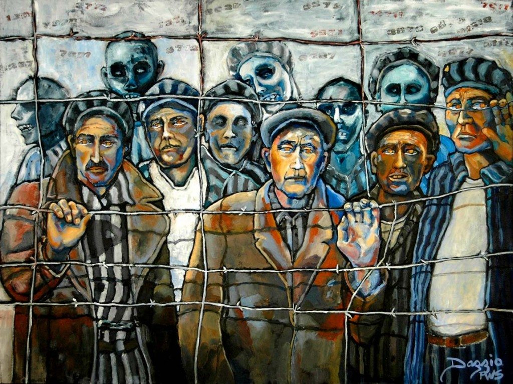 1024x766 Holocaust Art Exhibit Paintings Life Drains Slowly At Birkenaw - Holocaust Painting