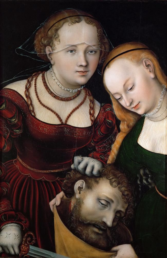 650x1003 Judith With The Head Of Holofernes And A Servant Painting Lucas - Holofernes Painting