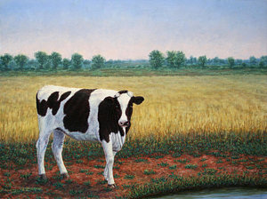 300x224 Holstein Cow Paintings Fine Art America - Holstein Cow Painting