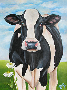 223x300 Holstein Paintings Fine Art America - Holstein Cow Painting