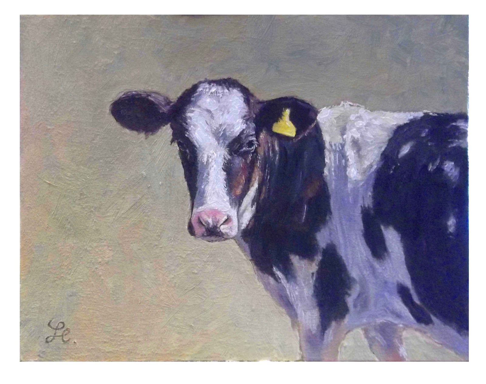 1600x1264 Thomas Haskett Illustration Holstein Friesian Calf Study (Cow - Holstein Cow Painting