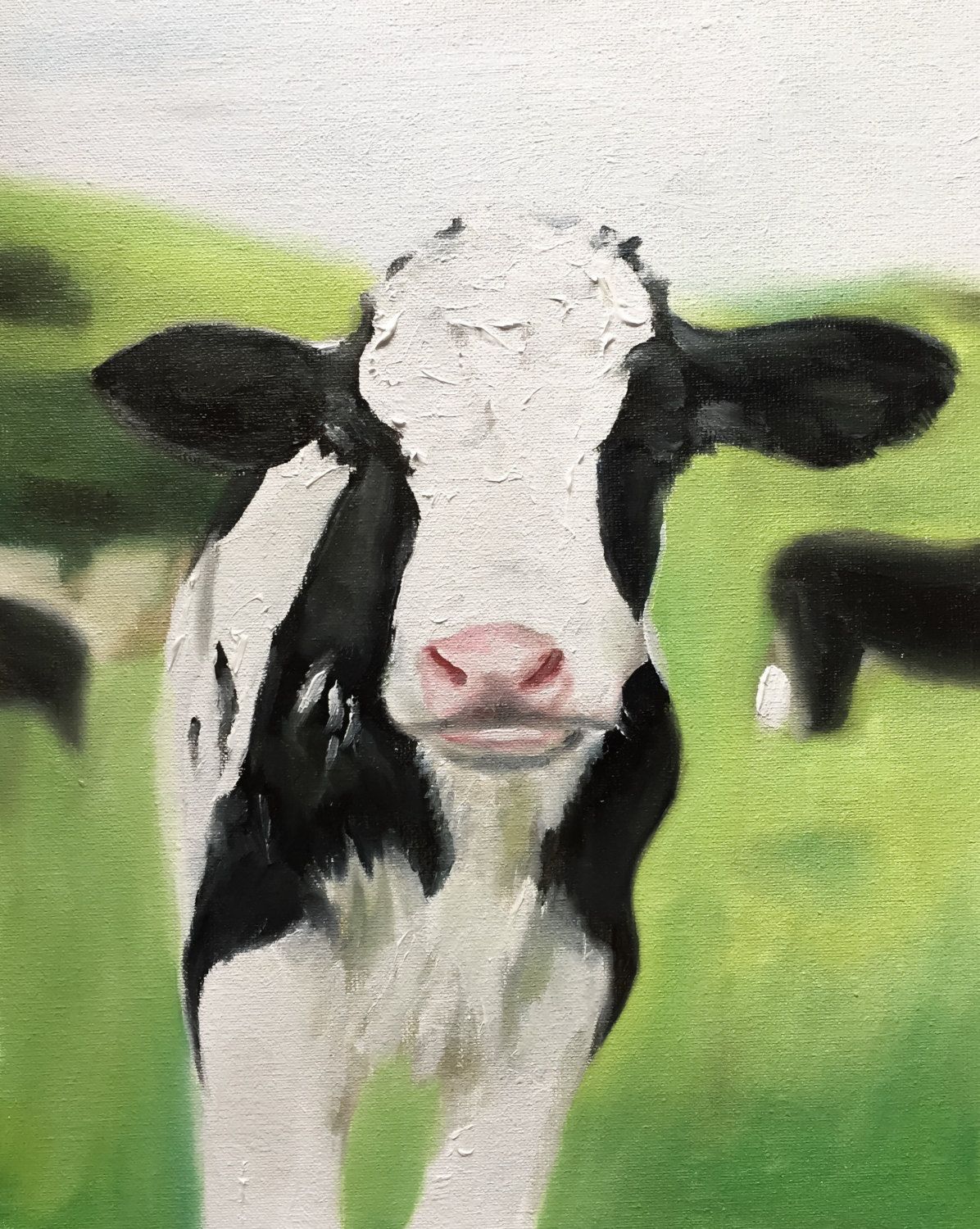 1196x1500 Cow Painting Cow Art Cow Print - Holstein Cow Painting