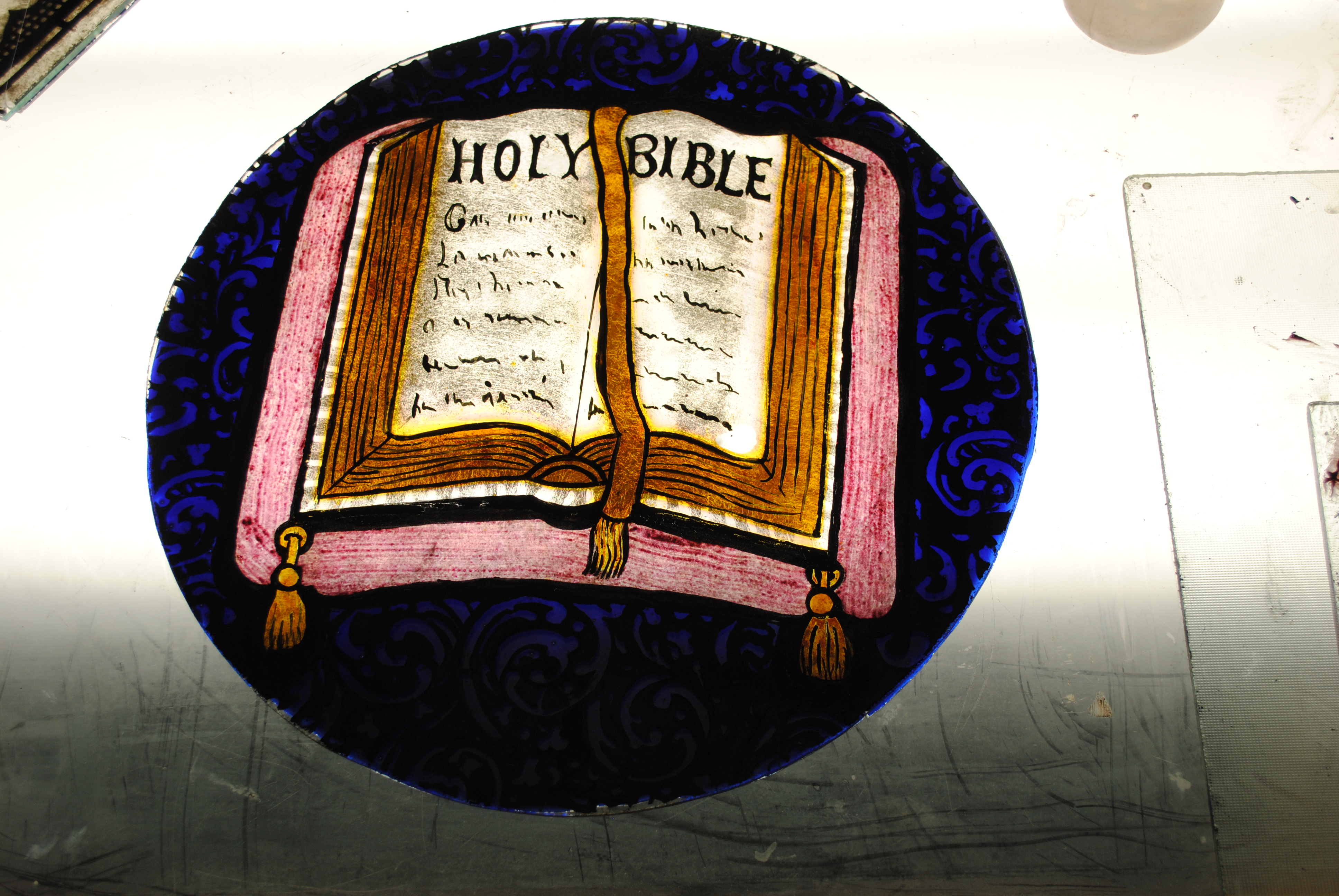 3872x2592 Historical Restorations Foundation Acid Etched, Painted Amp Silver - Holy Bible Painting