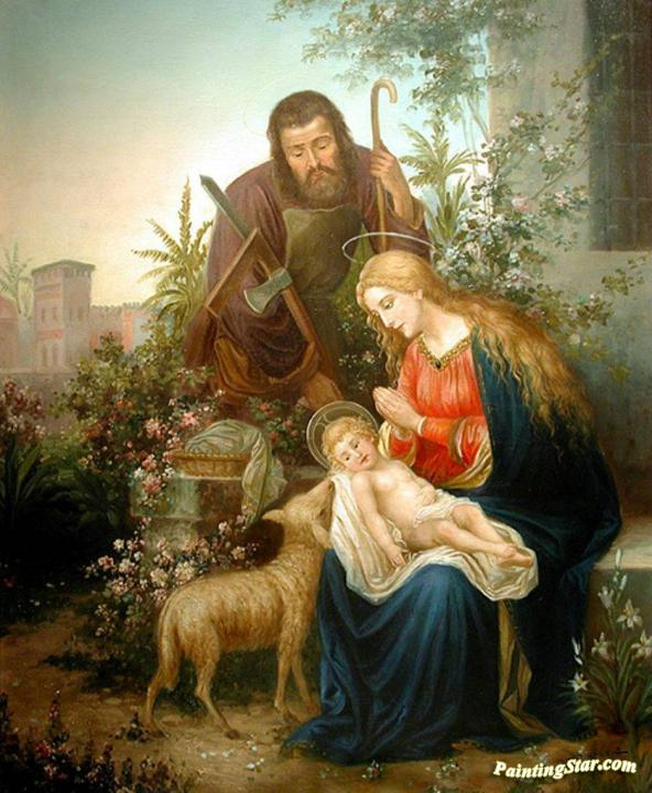 592x720 The Holy Family Artwork By Hans Zatzka Oil Painting Amp Art Prints - Holy Family Painting