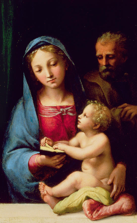 552x900 Holy Family Painting By Giulio Romano - Holy Family Painting