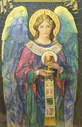 347x540 Oil Painting The Angel Of The Holy Grail By Ernest W - Holy Grail Painting