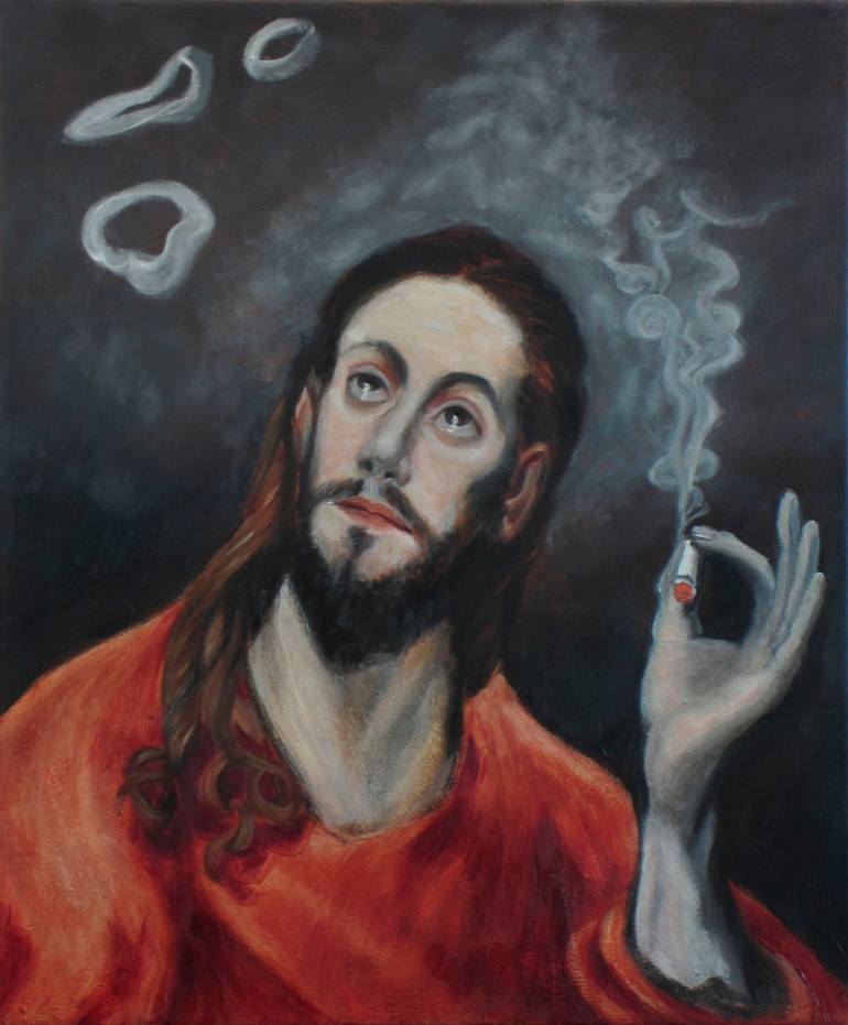770x931 Saatchi Art Holy Smoke After El Greco Painting By Urban Green - Holy Painting