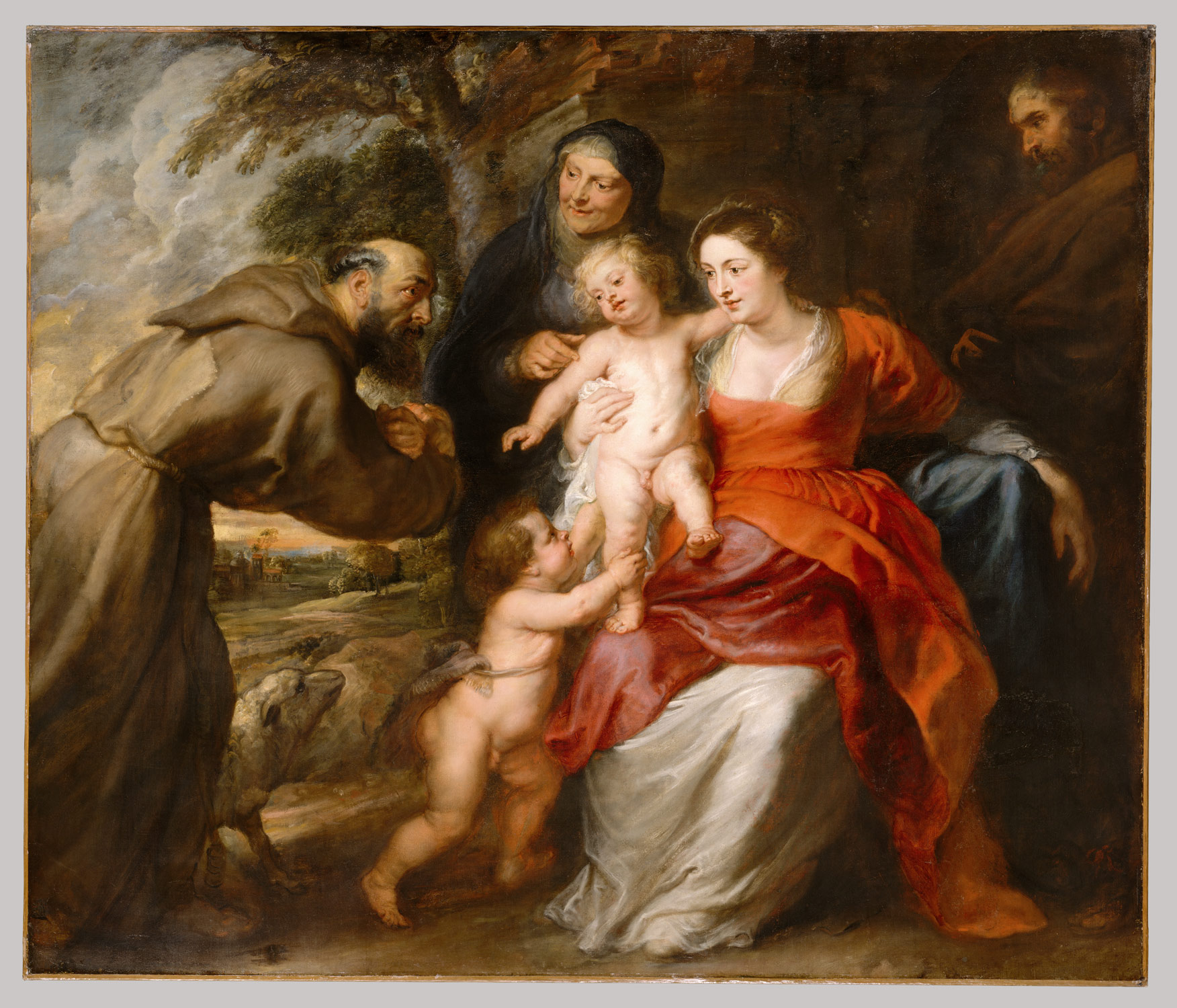 1752x1500 The Holy Family With Saints Francis And Anne And The Infant Saint - Holy Painting