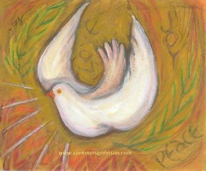300x250 Holy Spirit Dove 11 X 14 Catholic Art Archival Print Christian - Holy Spirit Painting