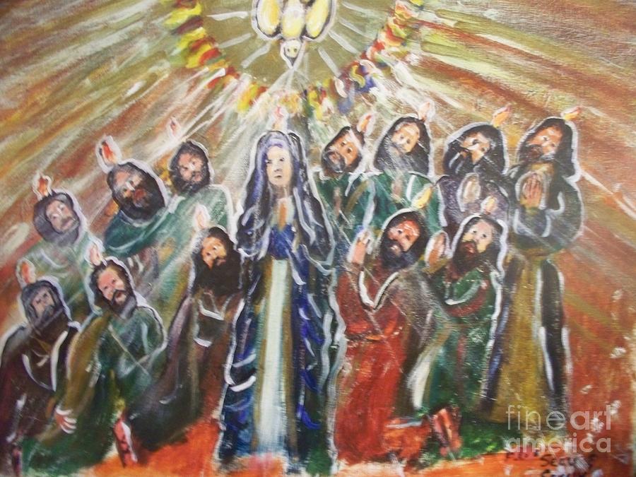 900x675 The Coming Of The Holy Spirit Painting By Seaux N Seau Soileau - Holy Spirit Painting