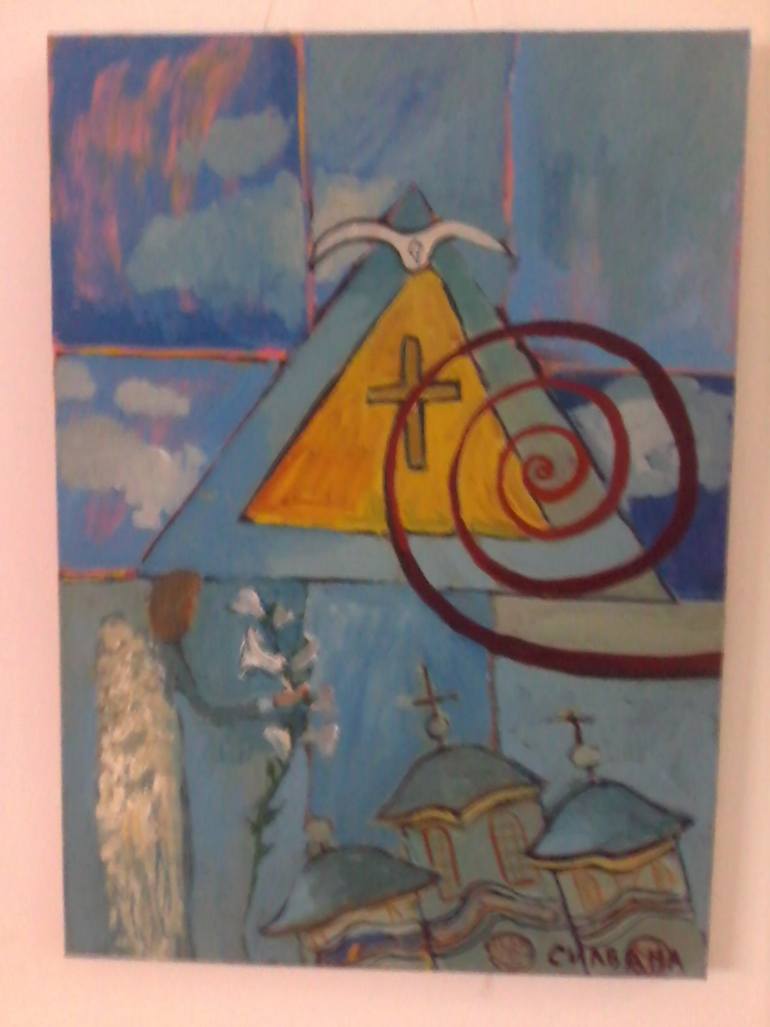 770x1027 Saatchi Art The Church Holy Trinity Painting By Silvana Spasic - Holy Trinity Modern Painting