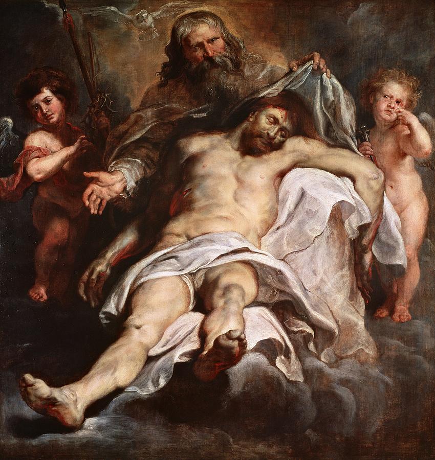 850x900 The Trinity Painting By Peter Paul Rubens - Holy Trinity Painting