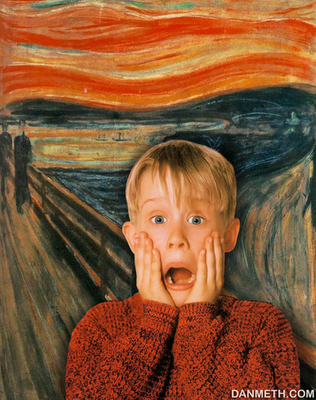 316x400 The Real The Scream Painting Of The Scream Mixed With Home Alone - Home Alone Painting