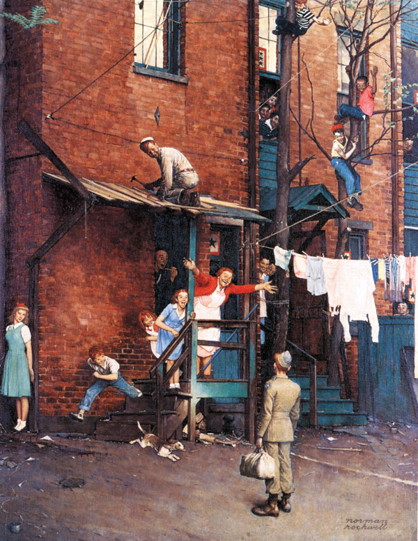 600x777 Norman Rockwell's Redheads The Saturday Evening Post - Homecoming Painting