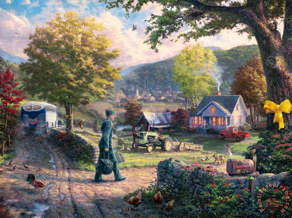 960x717 Thomas Kinkade Homecoming Hero Painting - Homecoming Painting