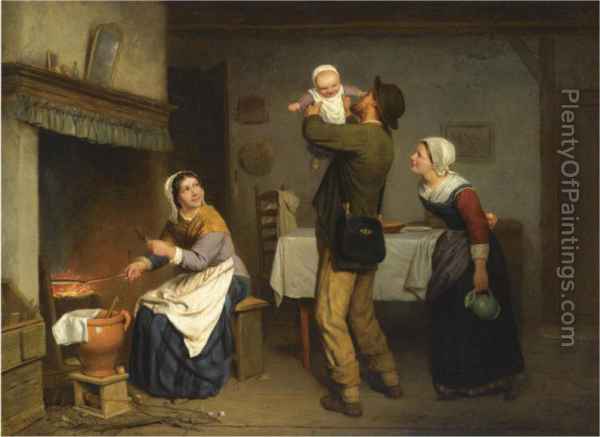 600x437 Father's Homecoming Oil Painting Reproduction By Reinier - Homecoming Painting